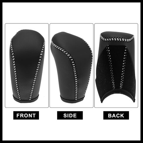 Faux Leather Gear Shift Knob Cover for Subaru Forester for Subaru Impreza for Subaru XV Crosstrek 2013-2015 for Subaru Crosstrek 2016 2017 Black with Gray Line Durable Material in Saudi Arabia