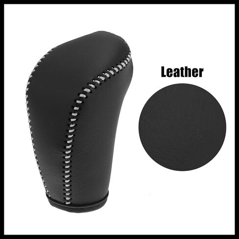 Faux Leather Gear Shift Knob Cover for Subaru Forester for Subaru Impreza for Subaru XV Crosstrek 2013-2015 for Subaru Crosstrek 2016 2017 Black with Gray Line Durable Material in Saudi Arabia