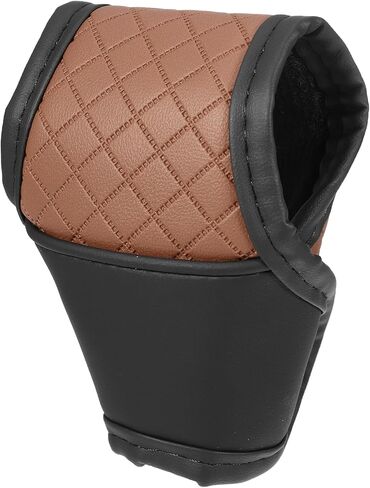 Motoforti Universal Car Gear Shift Cover Shift Knob Cover Gear Stick غطاء ناقل الحركة التلقائي، عصري، جلد صناعي، أسود بني in Saudi Arabia