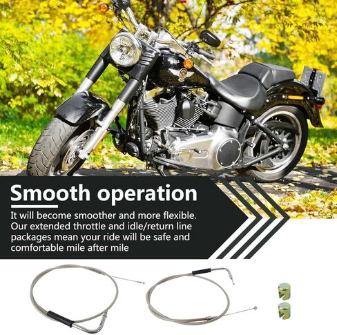 New Stainless Steel Throttle and Idle Cable Set 56579-02A Kit Fit for Harley-Davidson Sportster 1200 Custom XL1200C 2002 2003 2004 2005 2006 2007 2008 2009 2010 2011 2012 2013 2014 2015 2016 2017 in Kuwait