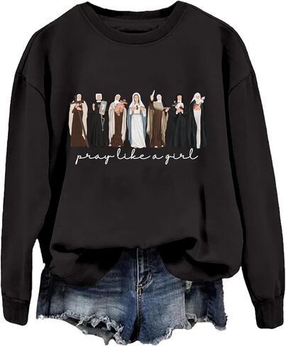 Pray Like A Girl Sweatshirt Shirt Pray Like A Girl Christian Sweatshirt Shirt for Women Men in Saudi Arabia