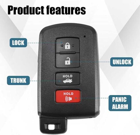 Keyless Entry Smart Prox Remote Key Fob Compatible with Toyota Avalon Camry Corolla 2013-2018 Replaces 281451-0020 G Board FCC ID:HYQ14FBA PN:89904-06140 4 Buttons in Saudi Arabia