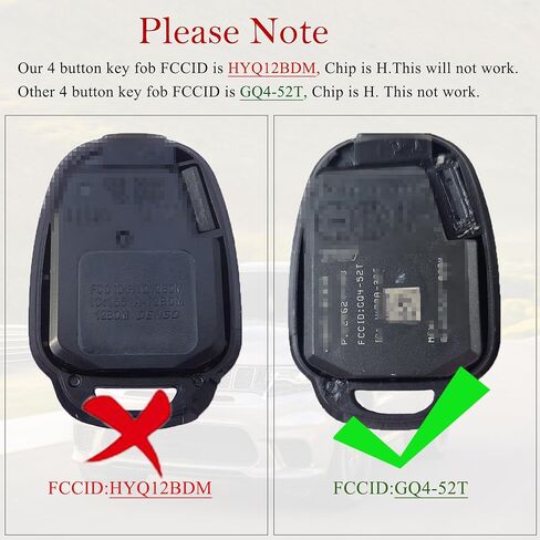MechanMagic Key Fob Remote Replacement Fits for Toyota RAV4 2013 2014 2015 2016 2017 2018 / Highlander 2014-2019 / Sequoia 18-19 Keyless Entry Remote Control GQ4-52T 89070-0R100 (H Chip) in Saudi Arabia