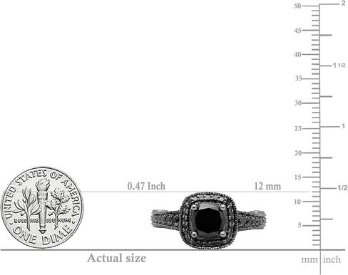 Dazzlingrock Collection 4.50 Ctw Black Rhodium Plated 14K Black Natural Diamond Vintage Halo Engagement Ring 4, Real Solid White Gold in Saudi Arabia
