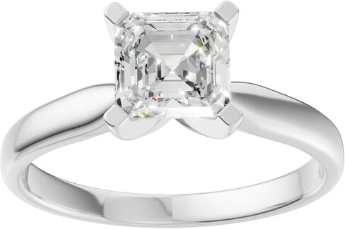 New World Diamonds 2 Carat Engagement Lab Grown Diamond Asscher Cut Solitaire Ring IGI Certified (F Color VS Clarity) 14K Gold in Kuwait