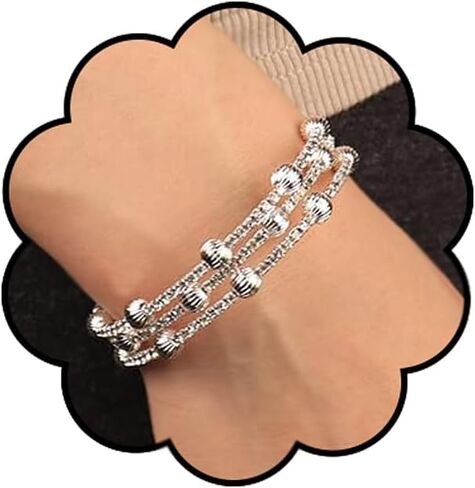 Vintage Crystal Cuff Bracelet Layered Rhinestone Bangle Adjustable Stretchy Wrist Arm Cuff Bangle Bridal Wedding Prom Party Costume Statement Accessories in Kuwait