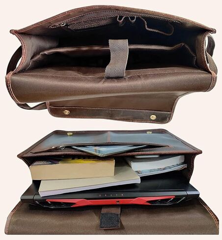 حقيبة ساعي البريد من جلد الجاموس مقاس 15 بوصة، حقيبة كمبيوتر محمول، حقيبة مكتب، هدية للرجال، حقيبة كتف متعثرة للكمبيوتر in Kuwait