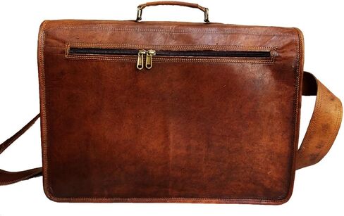 حقيبة كتف جلدية مقاس 15 بوصة، حقيبة كمبيوتر محمول، حقيبة مكتب، هدية للرجال، حقيبة كتف متعثرة للكمبيوتر in Kuwait