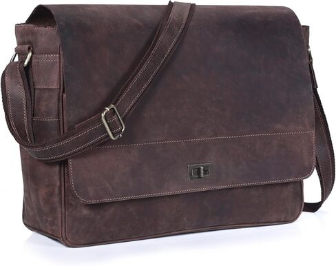 حقيبة ماسنجر جلدية من VC VINTAGE COUTURE للرجال، حقائب كمبيوتر محمول جلدية للرجال والنساء، حقيبة سفر ماسنجر | جلد عتيق in Kuwait