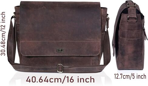 حقيبة ماسنجر جلدية من VC VINTAGE COUTURE للرجال، حقائب كمبيوتر محمول جلدية للرجال والنساء، حقيبة سفر ماسنجر | جلد عتيق in Kuwait