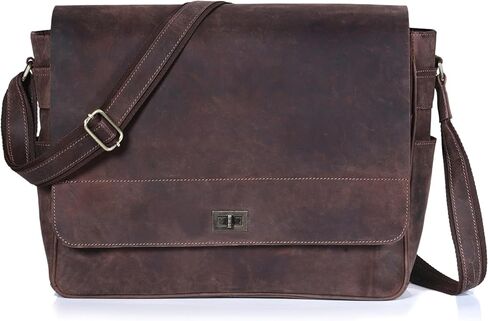 حقيبة ماسنجر جلدية من VC VINTAGE COUTURE للرجال، حقائب كمبيوتر محمول جلدية للرجال والنساء، حقيبة سفر ماسنجر | جلد عتيق in Kuwait