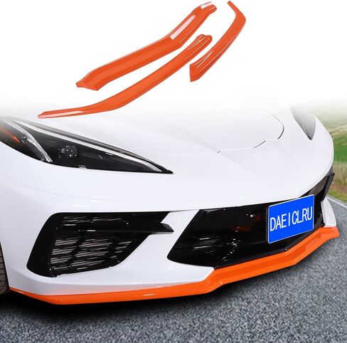 Daeiclru Front Bumper Lip Splitter Compatible with Chevrolet Corvette C8 Z51 2020-2023, ABS Front Bumper Lip Chin Spoiler Splitter, Front Bumper Lip Splitter Replacement Kit Accessories (Glossy Black) in Saudi Arabia
