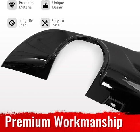 IKON MOTORSPORTS الشفة الخلفية الممتصة للصدمات، متوافقة مع 2015-2023 كرايسلر 300 300C SRT قاعدة مع عادم مستدير، نمط C لامع أسود PP خلفي سفلي سبويلر هوائي سد الذقن Valance Splitter 1PC in Kuwait