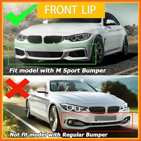 Front Bumper Lip Compatibility with 2014-2020 F32 F33 F36 4 Series M Sport Front Bumper Chin Lip Splitter Spoiler Carbon Fiber in Kuwait