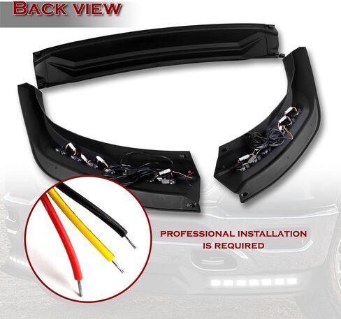 Matte Black Front Bumper Spoiler Lip STP-Style 3PCS ABS Fit for 2019-2024 Ram 1500, Car Mods Replacement Part Assembly, Air Chin Body Kit Splitter, 2020 2021 2022 2023 (w/Sequential LED) in Saudi Arabia