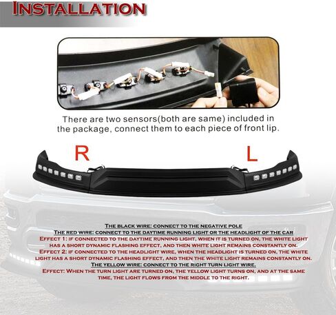 Matte Black Front Bumper Spoiler Lip STP-Style 3PCS ABS Fit for 2019-2024 Ram 1500, Car Mods Replacement Part Assembly, Air Chin Body Kit Splitter, 2020 2021 2022 2023 (w/Sequential LED) in Saudi Arabia