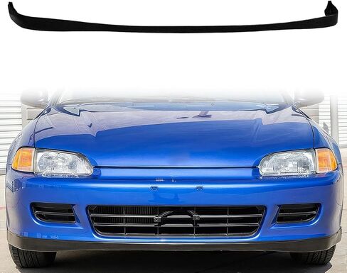 Front Bumper Lip Compatible with 1992-1995 Honda Civic Coupe & Hatchback, Unpainted Black SIR Style Polyurethane Front Lower Chin Spoiler Protector, 1 PC in Saudi Arabia