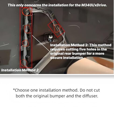 Rear Diffuser Fit for BMW 3 Series G20 330i/M340i LCI 2023-2024 Sedan 4-Door Gloss Black Rear Lower Diffuser with LED Light Automotive Exterior Accessories ABS 3PC Body Kit in Kuwait