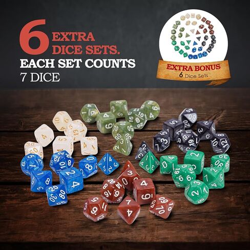 Dungeons and Dragons Essentials Kit - Starter Set Extra 6 Dice Sets, Flannel Bags, Master Screen, Figures, New Heroes, Dice Guide, Statistic Sheets - DND 5th Edition Rolling Board Game in Kuwait
