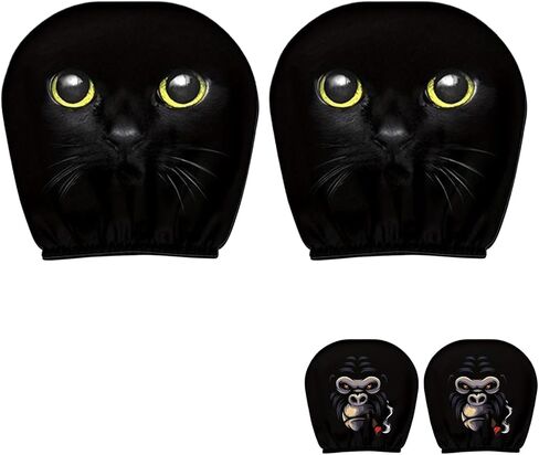 Halloween Scary Eyes Car Headrest Covers - Soft Fabric Breathable Seat Protector for Most Cars, Trucks, SUV Models (Black Cat) in Kuwait