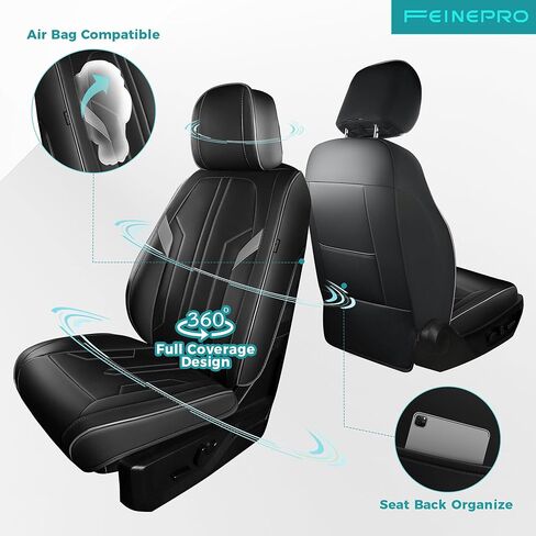 Seat Covers for Ford F150 2009-2025, F250 F350 F450 Crew Cab 2017-2025, Faux Leather Car Seat Covers Full Set, Waterproof Seat Covers for Cars Trucks Pickup,BlackGrey in Saudi Arabia