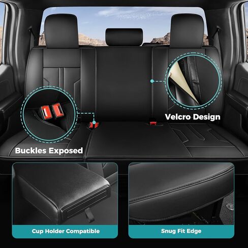 Seat Covers for Ford F150 2009-2025, F250 F350 F450 Crew Cab 2017-2025, Faux Leather Car Seat Covers Full Set, Waterproof Seat Covers for Cars Trucks Pickup,BlackGrey in Saudi Arabia