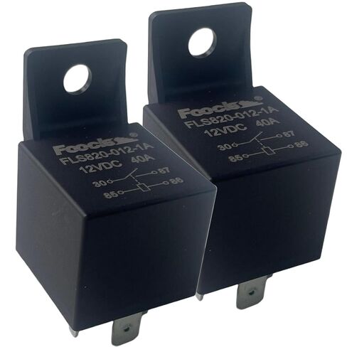 2PCS Automotive FLS820-012-1A 12V 40A Mini ISO Power Relay, SPST NO 4-Pin— Fits ISO 7588-1 Sockets; Universal Replacement for Radiator Fan, Headlight, Horn, A/C Compressor, Fuel Pump (Fit 30/87/85/86) in Kuwait
