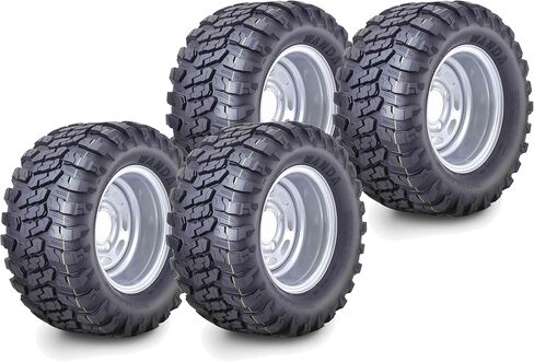 مجموعة عجلة إطارات WANDA Golf Cart ATV مقاس 20X10-10 4 طبقات مع 4 عروات على عجلة بيضاء PCD مقاس 4 بوصات -14054، مجموعة 4 in Saudi Arabia