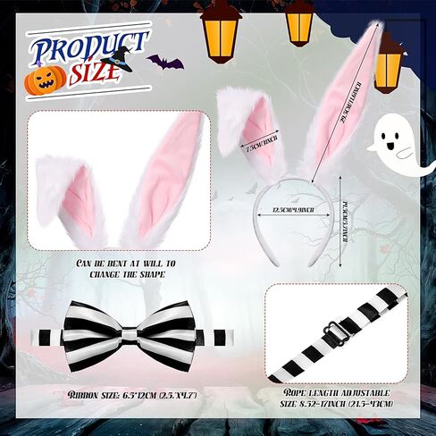 Geyoga Easter Men Rabbit Costume Include Steampunk Vintage Tailcoat Jacket Bunny Ears Bow Tie for Easter Party in Saudi Arabia