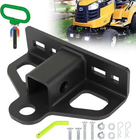W&JWN Zero Turn Lawn Mower Hitch with 1-1/4" Receiver 6mm Thicker Heavy Duty Steel Lawn Mower Hitch with 1/2 inch Magnetic Trailer Hitch Pin & Green 5/8" Hitch Pin & Clips in Saudi Arabia