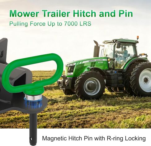 W&JWN Zero Turn Lawn Mower Hitch with 1-1/4" Receiver 6mm Thicker Heavy Duty Steel Lawn Mower Hitch with 1/2 inch Magnetic Trailer Hitch Pin & Green 5/8" Hitch Pin & Clips in Saudi Arabia