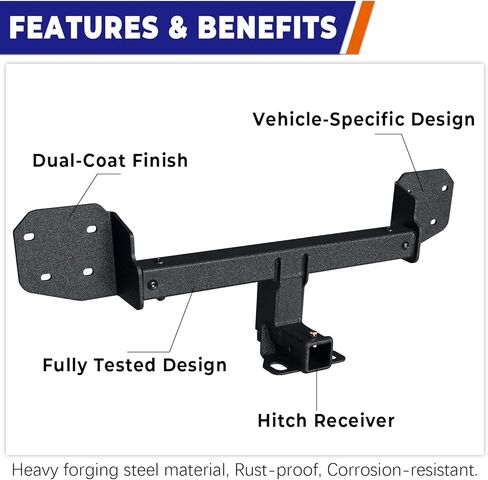 وصلة وصلة مقطورة من الفولاذ الأسود متوافقة مع 2010-2019 بديل سوبارو أوت باك مع جهاز استقبال وصلة 2 بوصة in Kuwait
