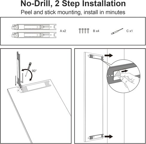 مرآة انزلاقية من brisife للخزانة، مرآة خزانة ملابس كاملة الطول قابلة للسحب والسحب، مرآة نانوية غير زجاجية قابلة للكسر بزاوية 90 درجة، مرايا خزانة مخفية بدون حفر للجدار (59 بوصة × 16 بوصة، أبيض) in Kuwait