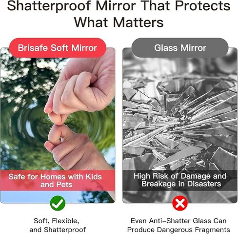 مرآة انزلاقية من brisife للخزانة، مرآة خزانة ملابس كاملة الطول قابلة للسحب والسحب، مرآة نانوية غير زجاجية قابلة للكسر بزاوية 90 درجة، مرايا خزانة مخفية بدون حفر للجدار (59 بوصة × 16 بوصة، أبيض) in Kuwait