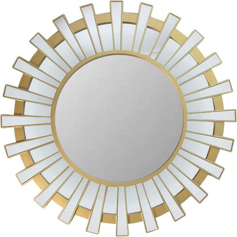 مرآة دائرية لتزيين الحائط بمرآة Northlight مقاس 25.5 بوصة بلون ذهبي غير لامع وشفاف Sunburst in Saudi Arabia
