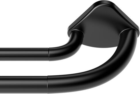 Wrap Around Curtain Rod 28 to 48 Inch, 3/4 Inch Adjustable Double Blackout Curtain Rod, Metal Thickened Hidden Base Curved Drapery Rod, Black in Kuwait