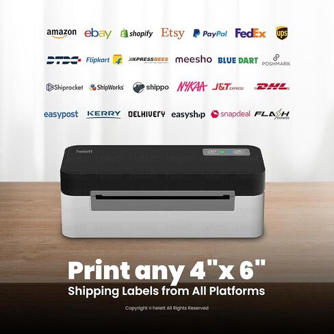 helett® H30C Lite USB Direct Thermal 4×6 Shipping Label Printer(Barcode) Adjustable Label Size|203DPI Resolution|152mm/s Printing Speed Compatible with Windows,Mac,Linux Chrome OS in Kuwait