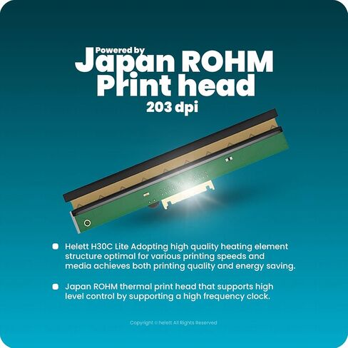 helett® H30C Lite USB Direct Thermal 4×6 Shipping Label Printer(Barcode) Adjustable Label Size|203DPI Resolution|152mm/s Printing Speed Compatible with Windows,Mac,Linux Chrome OS in Kuwait
