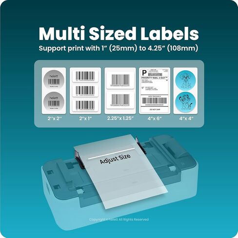 helett® H30C Lite USB Direct Thermal 4×6 Shipping Label Printer(Barcode) Adjustable Label Size|203DPI Resolution|152mm/s Printing Speed Compatible with Windows,Mac,Linux Chrome OS in Kuwait