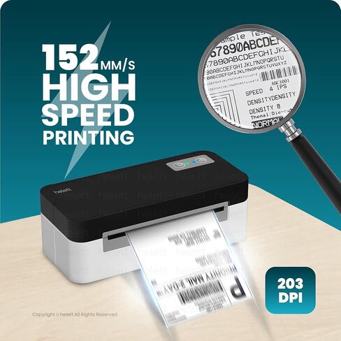 helett® H30C Lite USB Direct Thermal 4×6 Shipping Label Printer(Barcode) Adjustable Label Size|203DPI Resolution|152mm/s Printing Speed Compatible with Windows,Mac,Linux Chrome OS in Kuwait