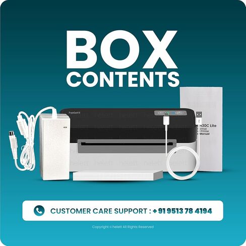 helett® H30C Lite USB Direct Thermal 4×6 Shipping Label Printer(Barcode) Adjustable Label Size|203DPI Resolution|152mm/s Printing Speed Compatible with Windows,Mac,Linux Chrome OS in Kuwait