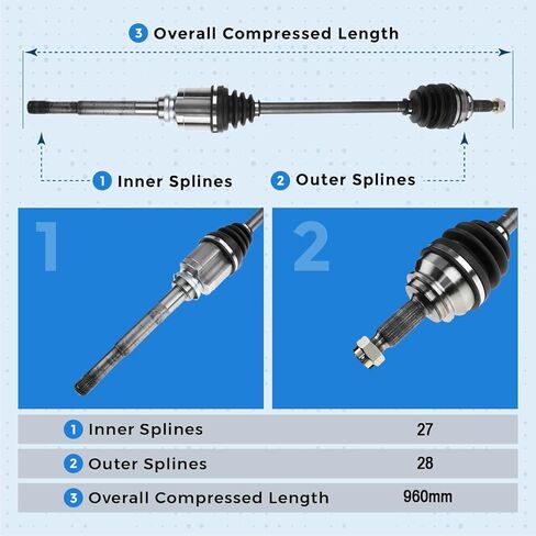 Front Right CV Axle Shaft for 2007-2017 Jeep Compass Patriot 4WD for 2008 Dodge Caliber 2.4L in Saudi Arabia