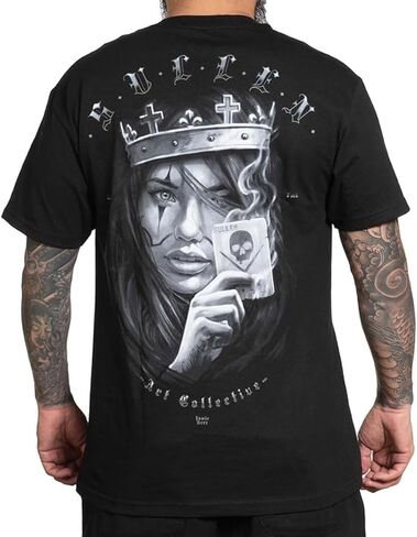 Sullen Men's Queen of Diamonds Stacked Deck Tattoo Lifestyle Graphic Standard Short Sleeve Tee in Saudi Arabia
