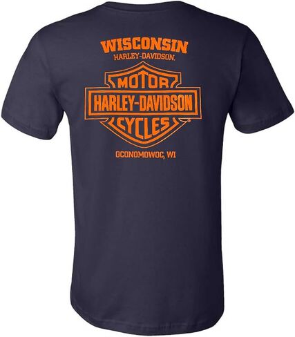 Harley-Davidson Men's Tract Cotton Short Sleeve Chest Pocket T-Shirt, Navy in Saudi Arabia