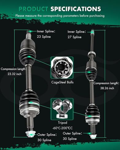 SCITOO Complete Front CV Axle Half Shaft For Lexus GS300 2006, For Lexus GS350 2007-2010, For Lexus IS250 2006-2010, For Lexus IS350 2011-2013 in Saudi Arabia