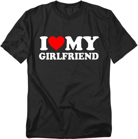 تي شيرت Popfunk I Heart My Girlfriend - تي شيرت رومانسي مضحك للأزواج للرجال، للبالغين من الجنسين in Saudi Arabia