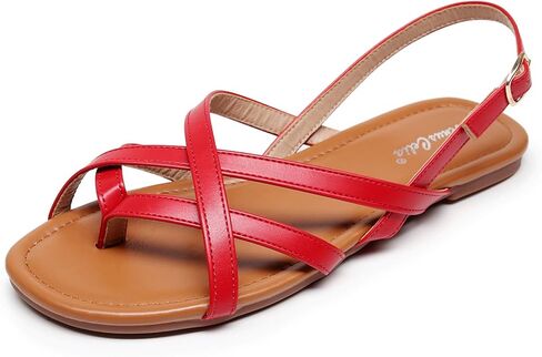 VenusCelia Women's X-Band Strap Flat Sandal in Kuwait