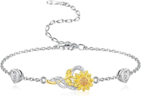 مجموعة مجوهرات قلادة عباد الشمس للسيدات من الفضة الإسترلينية خلخال وأقراط وقلادة أنت My Sunshine قلادة هدايا للأم والابنة والزوجة in Kuwait