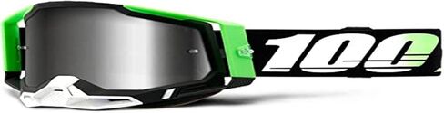 100% Racecraft 2 Kalkuta Goggles OSFM Kalkuta/Black/White/Green/Silver Mirror Lens in Saudi Arabia