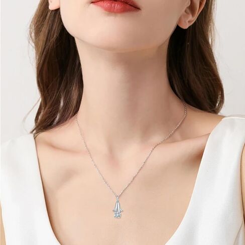 Moissanite Urn Necklace for Ashes 925 Sterling Silver Flower Urn Necklaces for Women Cremation Keepsake Necklace with 1 Ct Moissanite Stone Jewelry Gifts for Women in Saudi Arabia
